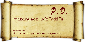 Pribinyecz Dömös névjegykártya